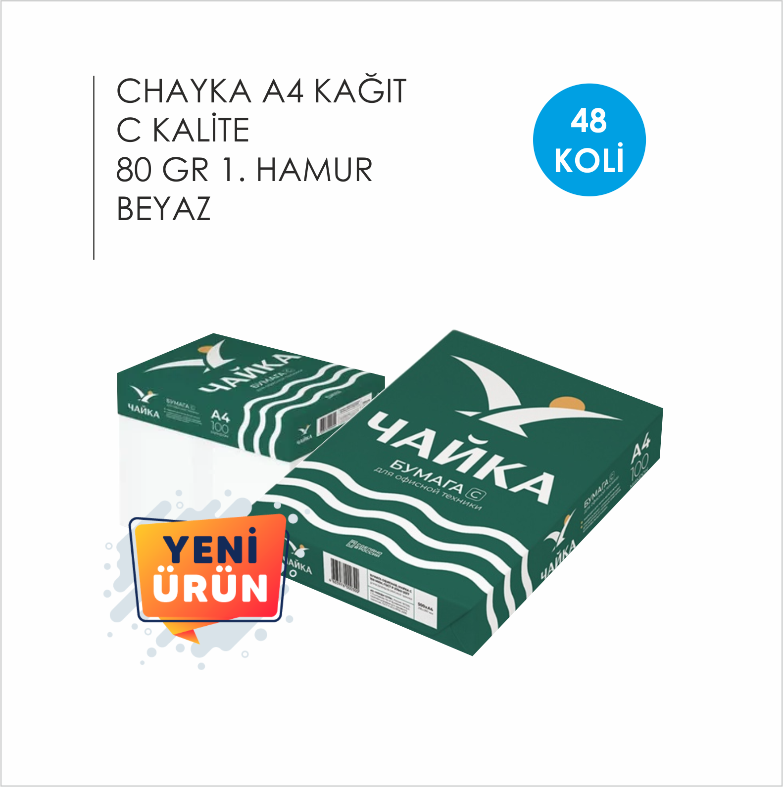 CHAYKA C KALİTE 80 GR A4 48 KOLİ